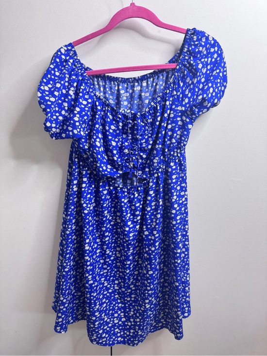SHEIN Dresses & Skirts - Blue Floral Puff Sleeve Mini Dress